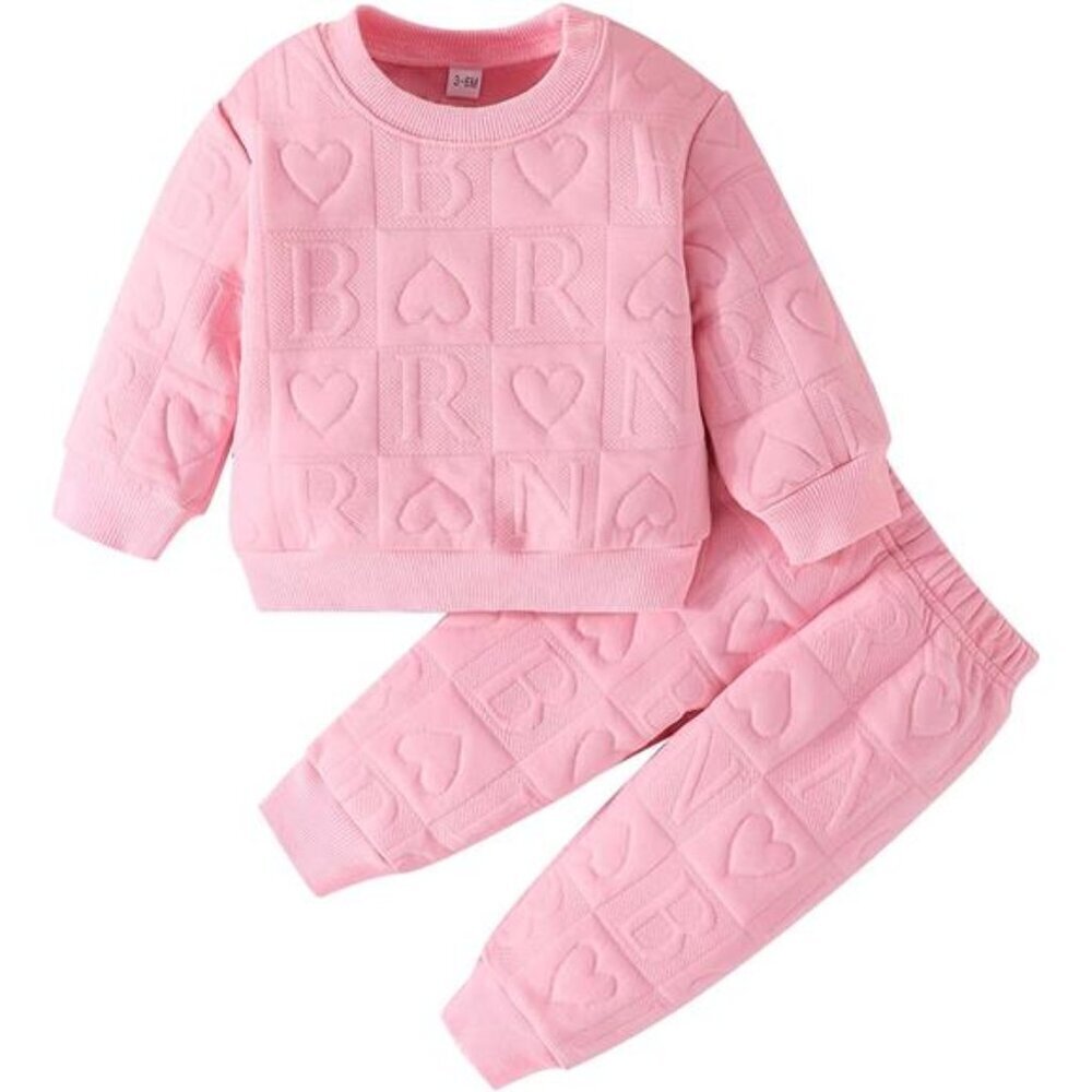 Toddler Baby Girl Clothes: Soft Warm Outfits Set Quilted Heart